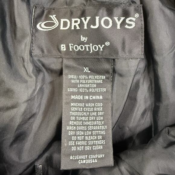 FootJoy DryJoys Golf Rain Pants Men’s XL Black Waterproof Windproof Ankle Zip - Picture 8 of 9
